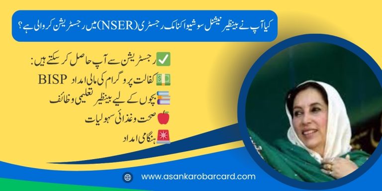 بینظیر نیشنل سوشیو اکنامک رجسٹری (NSER) – رجسٹریشن2025 اور فوائد کی مکمل گائیڈ